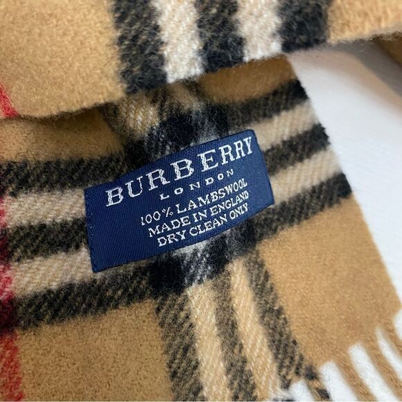 🌺BURBERRY Nova Check Lambswool Scarf Beige - Picture 2 of 10